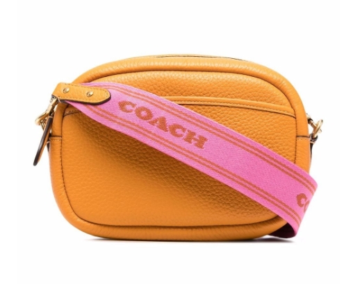Coachlogo-strap leather camera bag